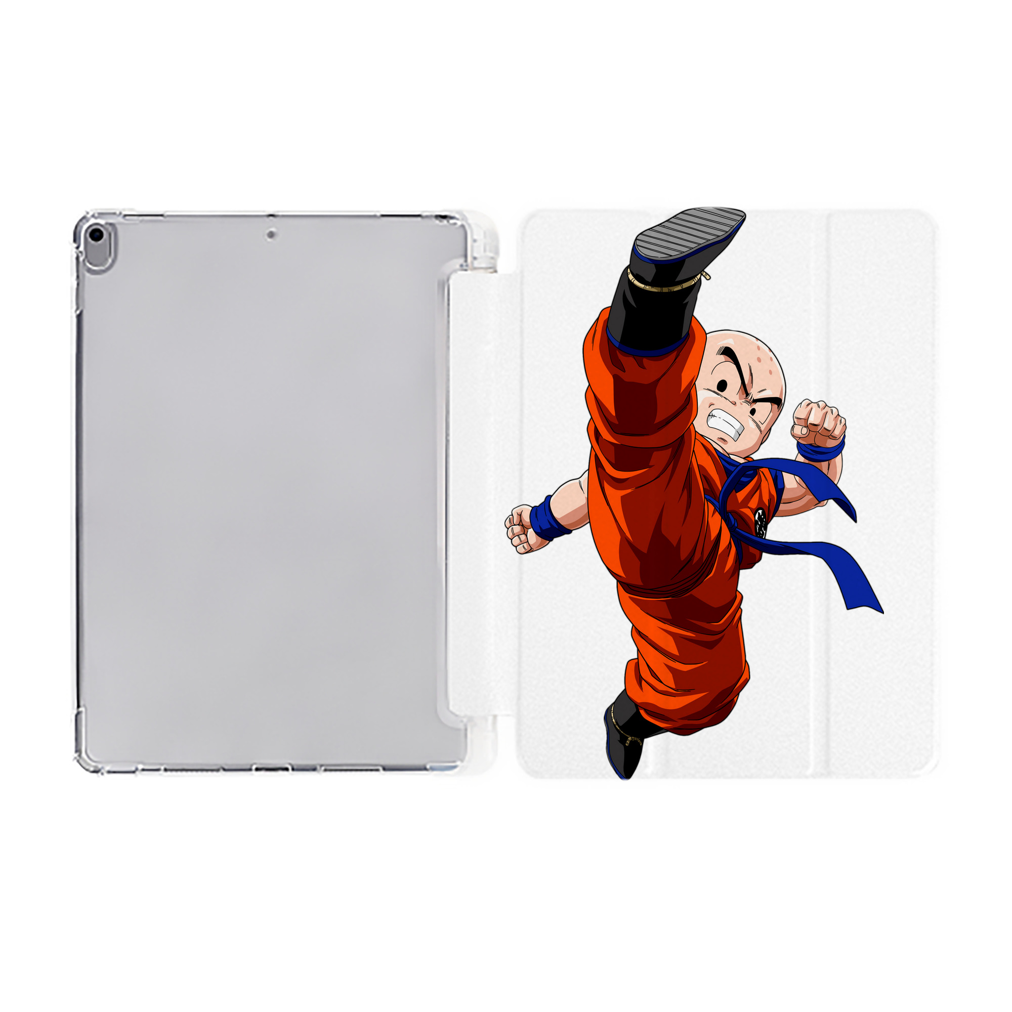 （画像用） ドラゴンボール クリリン DRAGON BALL krillin IPad ケース ペン収納付き 三つ折りスタンド PUレザー×シリコン 対応機種9.5/10.5/10.9インチ
